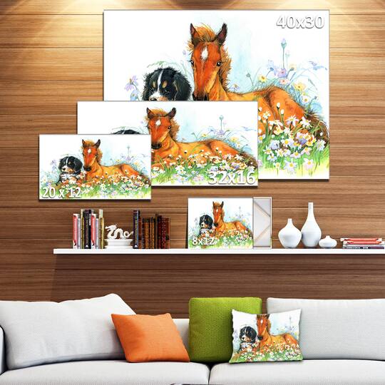 Designart - Relaxing Brown Cute Horse
